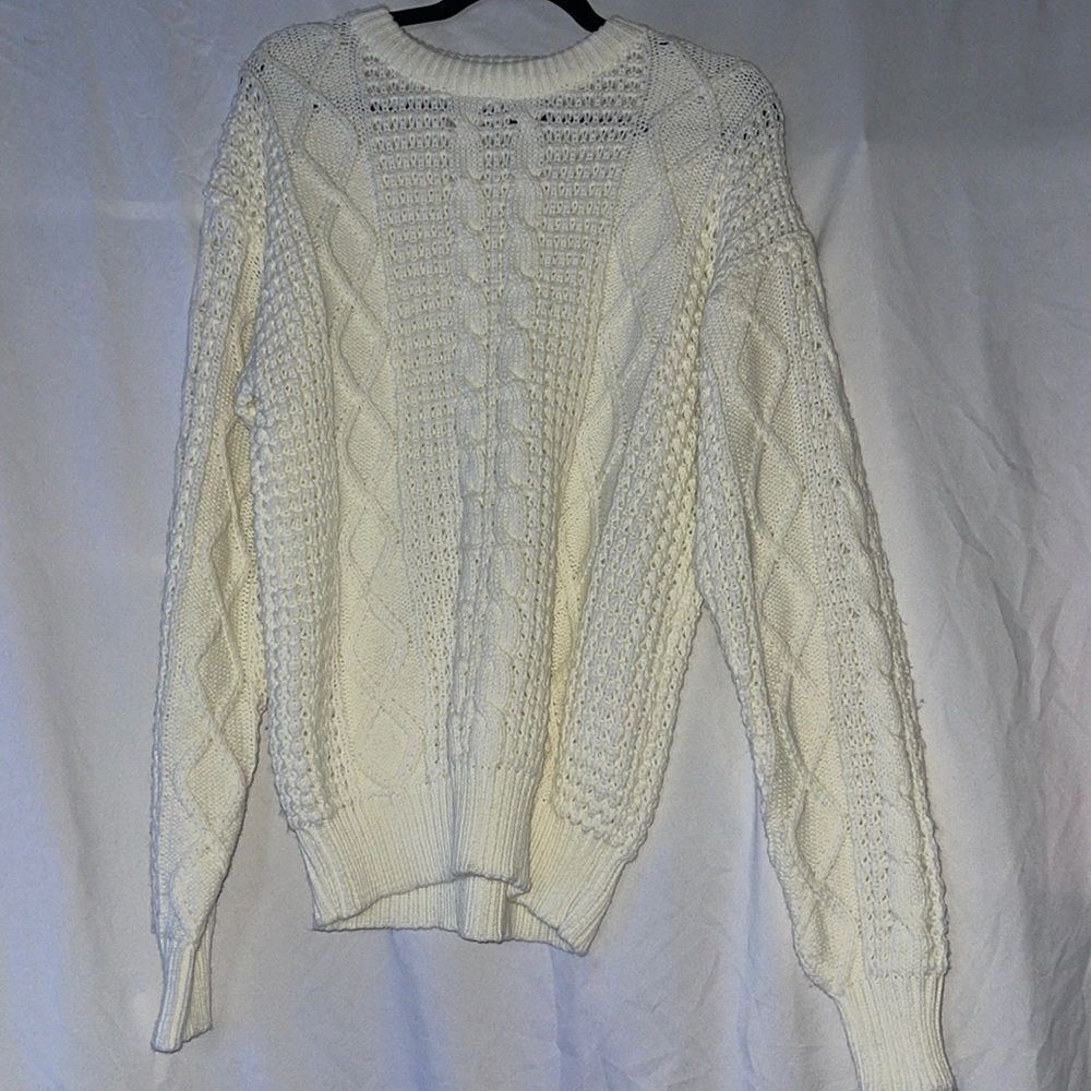 Vintage cable knit off white Harbour Classics Crew neck Sweater Size M